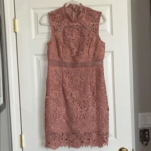 Bardot Paris Partially Sheer Lace Bodycon Cocktail Dress in Bloom Size 8/M $129
